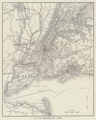 Kart over Greater New York (s/hvitt bilde) av American Photographer