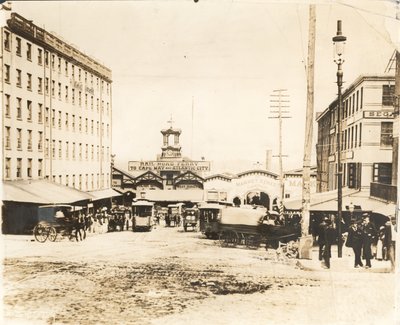 Market Street ved Delaware River Front, ca. 1894 (albumtrykk) av American Photographer