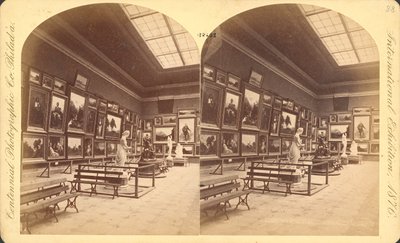 Minnehallen, Amerikansk avdeling, Centennial International Exhibition of 1876, Philadelphia (stereoskopisk trykk) av American Photographer