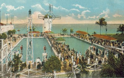 Miami, Florida, ca. 1925: Svømmebassenget ved Miami Beach Casino (fargefoto) av American Photographer