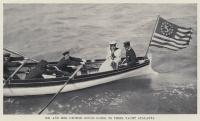 Herr og fru George Gould drar til Yacht Atalanta deres (s/hv-bilde) av American Photographer