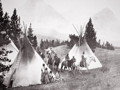 Native American Teepee Camp, Montana, ca. 1900 (s/hvitt-bilde) av American Photographer