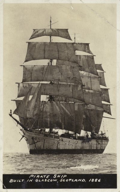 Piratskip, bygget i Glasgow, Skottland, 1886 av American Photographer