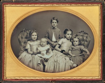 Portrett av fem barn, ca. 1850 (foto) av American Photographer