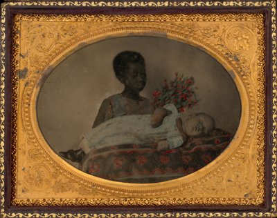 Portrett av en jente og et barn etter døden, ca. 1860 (foto) av American Photographer