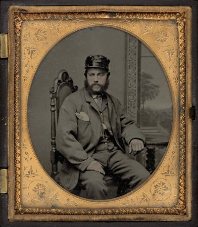 Portrett av en soldat, 1860-tallet (foto) av American Photographer