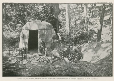 Steinbruddsgruppe i gips satt opp på Piny Branch-tomta av American Photographer