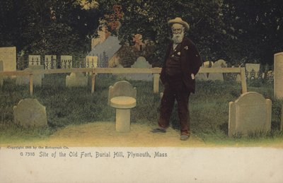Tomten til det gamle fortet, Burial Hill, Plymouth, Massachusetts (fargefoto) av American Photographer