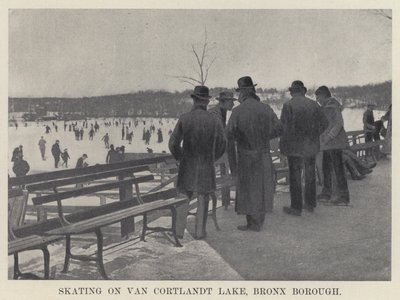 Skating på Van Cortlandt Lake, Bronx Borough (s/hvitt bilde) av American Photographer