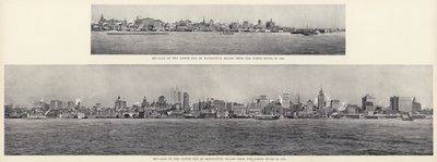 Sky-Line av den nedre enden av Manhattan Island fra North River (s/hv-bilde) av American Photographer