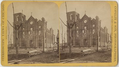 St. Michaels Church etter Chicago-brannen i 1871 av American Photographer
