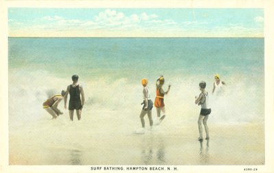 Surfebading, Hampton Beach, New Hampshire, ca. 1920 (fargefoto) av American Photographer