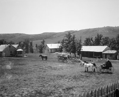 The Haylie Ranch, Crook County, Wyoming, ca. 1890 (s/hvitt-bilde) av American Photographer