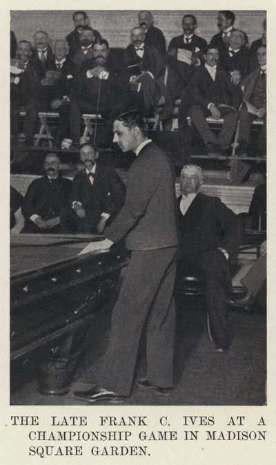 Avdøde Frank C Ives på et mesterskapsspill i Madison Square Garden (s/hv-bilde) av American Photographer