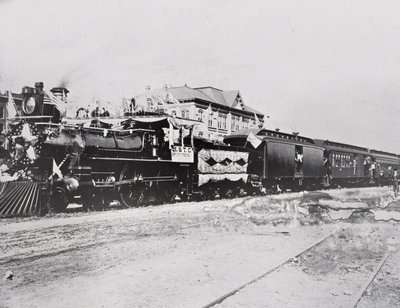 Tren med flagg av American Photographer