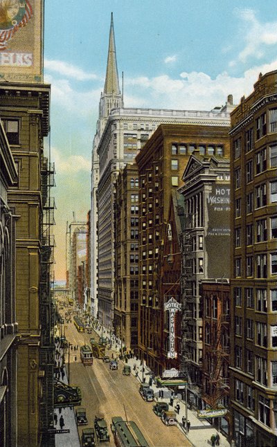 Washington Street, ser østover fra Wells Street (farget bilde) av American Photographer