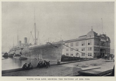 White Star Line, som viser germanen ved bryggen hennes (s/hv-bilde) av American Photographer