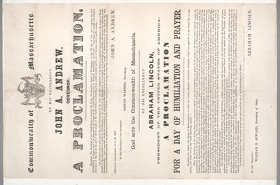 En erklæring om en dag med ydmykelse og bønn, 28. juli 1864 av American School