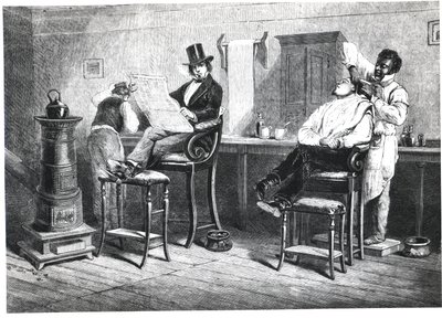 En Richmond Barbers Shop, 1861 av American School