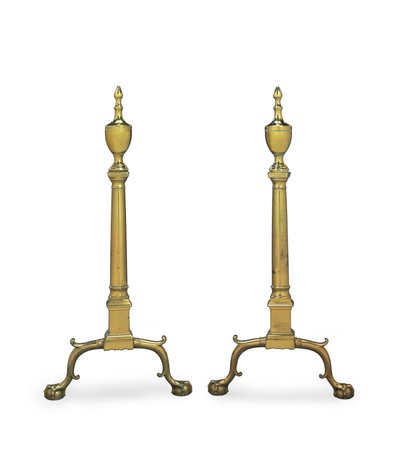 Et par Chippendale andirons, Philadelphia eller New York, 1780-1800 av American School