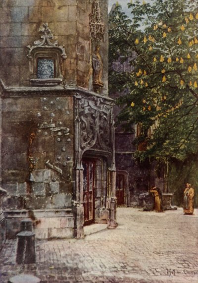 Et skjermet hjørne av Paris (farge litho) av American School