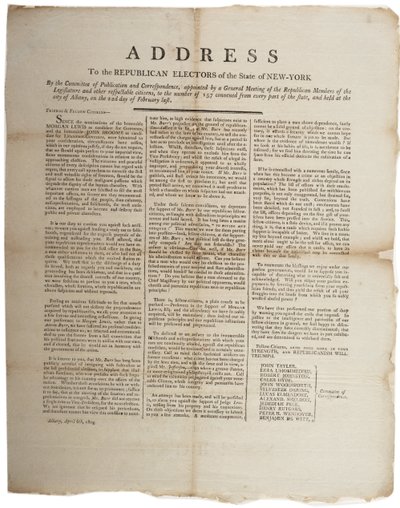 Tale til de republikanske valgmennene i staten New York, 6. april 1804 av American School