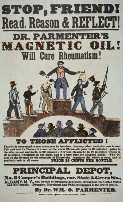 Annonse for «Doctor Parmenters magnetiske olje» av American School
