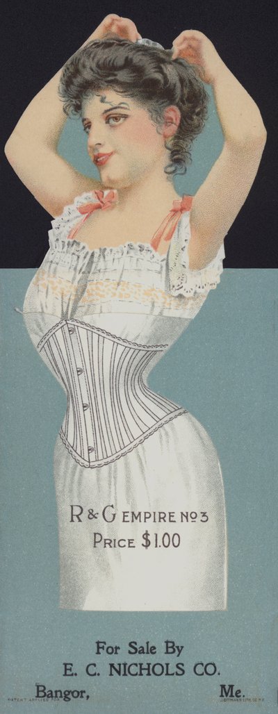 Reklame for R & G damekorsetter (chromolitho) av American School