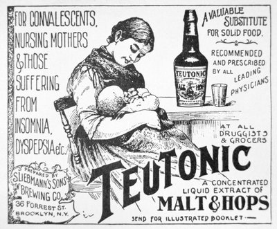 Annonse for "Teutonic" flytende malt- og humleekstrakt av American School