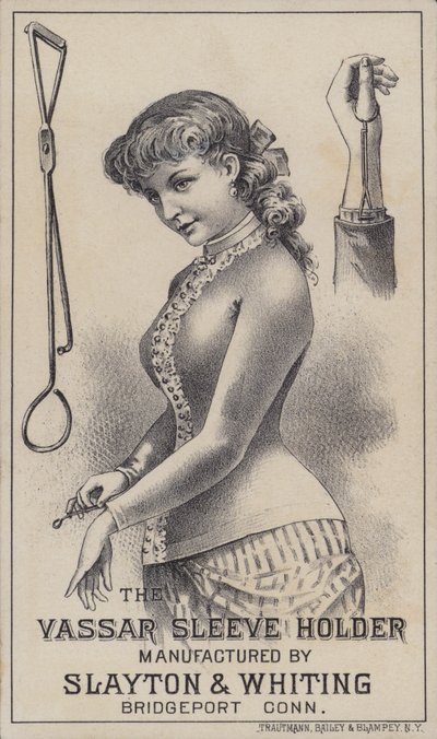 Annonse for Vassar-hylseholderen, produsert av Slayton & Whiting, Bridgeport, Connecticut, USA (farge litho) av American School