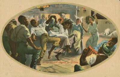 Afroamerikansk dans i Dixie (farge litho) av American School