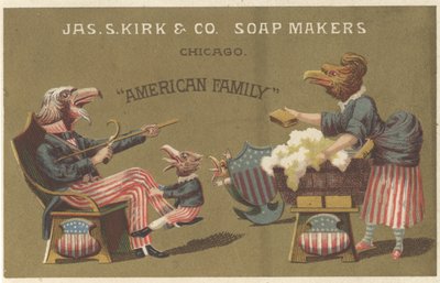 American Family, annonse for James Kirk & Co. Soap Makers, ca. 1880 av American School