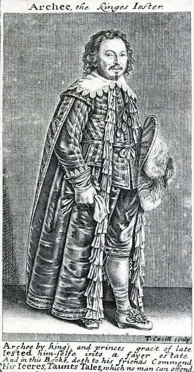 Archee, kongenarren, et portrett av Archibald Armstrong, av Thomas Cecill, 1639-1640 av American School