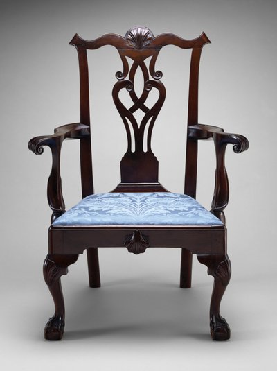 Lenestol, ca. 1760-1790 (svart valnøtt; sørlig gul furu) av American School