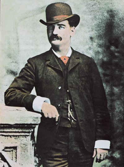 Bartholomew 'Bat' Masterson (1853-1921) ca. 1879 (litho-farge) av American School
