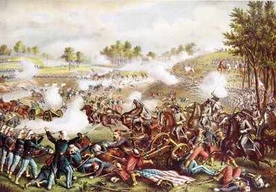 Battle of Bull Run, 21. juli 1861, publisert 1889 av American School