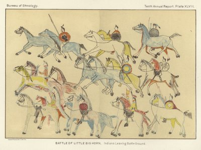 Slaget ved Little Big Horn - indianere forlater slagmarken av American School