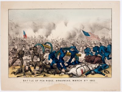 Battle of Pea Ridge, Arkansas, 8. mars 1862, pub. av Currier & Ives, 1862 av American School