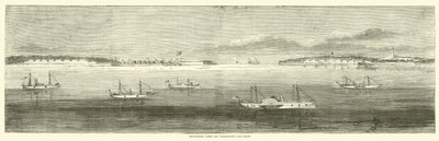 Blokkerende flåte utenfor Wilmington, Old Inlet, oktober 1864 av American School