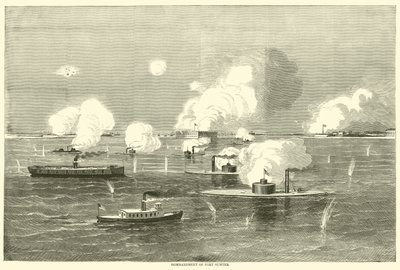 Bombardement av Fort Sumter, april 1863 av American School