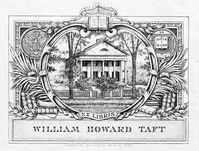 Bokskilt av president William H. Taft (1857-1930) 1909 (trykk) av American School