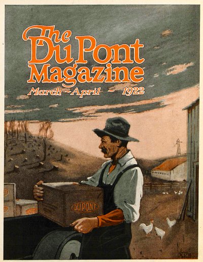 Boring Machines and Explosives Twin Helpers, forside av DuPont Magazine, mars-april 1922 av American School
