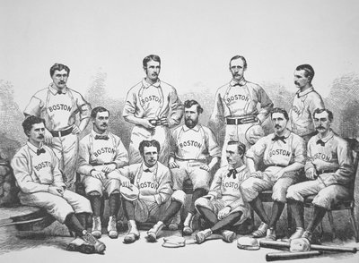 Boston Red Sox, nasjonale mestere i 1874 (gravering) av American School