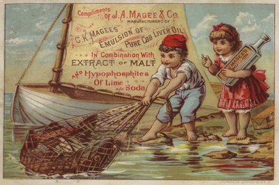 Gutt som trekker inn fiskenett av American School