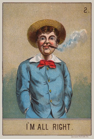 Gutt som røyker (farge litho) av American School