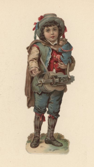 Gutt med en ape (chromolitho) av American School
