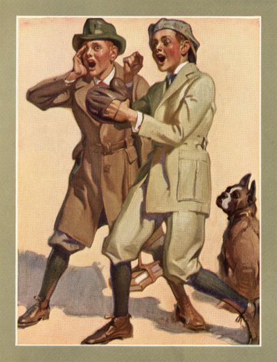 Boys Playing Street Baseball på 1920-tallet av American School