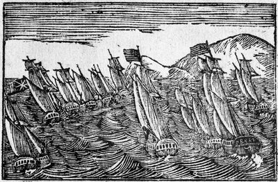 Brilliant Naval Victory, bredsideillustrasjon av American School