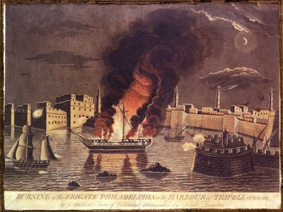 Brenning av fregatten Philadelphia, i havnen i Tripoli 16. februar 1804 av American School