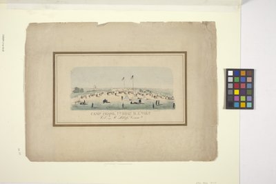 Camp Chase, 7th Regt., R.I. Vols. (håndfarget litografi) av American School